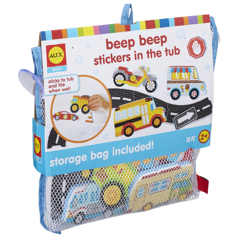 ALEX Toys Alex Bath Beep Beep Stickers in The Tub Bath Toy Kids Bath Activity - Image 1