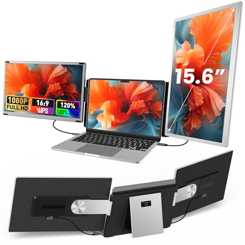 UK BONITOYS 15.6" Laptop Screen Extender, 1080P FHD Laptop Monitor Extender with 120% sRGB, 235°Rotation Detachable Dual Monitor, Plug & Play, Triple Screen Compatible with Windows, Mac, Chrome - Image 1