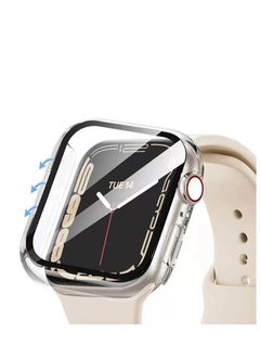 Generic Apple Watch Series 7/8/9 45mm Case with 9H Tempered Glass Screen Protector, Unique Design Hard PC Waterproof Cover, Touch Sensitive Full Coverage Accessories for iWatch 7/8/9 45mm（Clear)  - Image 2