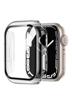 Generic Apple Watch Series 7/8/9 45mm Case with 9H Tempered Glass Screen Protector, Unique Design Hard PC Waterproof Cover, Touch Sensitive Full Coverage Accessories for iWatch 7/8/9 45mm（Clear)  - Image 1