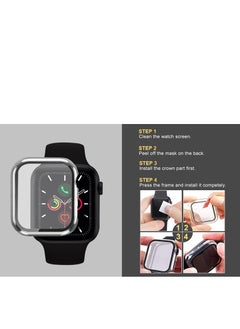 Generic Apple Watch Series 7/8/9 45mm Case with 9H Tempered Glass Screen Protector, Unique Design Hard PC Waterproof Cover, Touch Sensitive Full Coverage Accessories for iWatch 7/8/9 45mm（Clear)  - Image 3