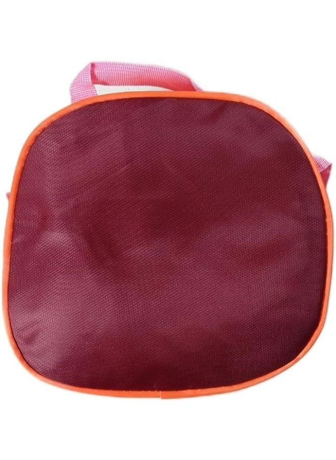 Generic School backpack, 3 pieces for girls and boys, 18 inches, bride (burgundy + pink + orange)  - Image 4
