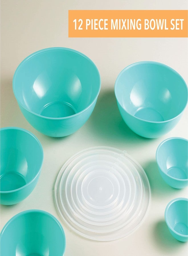Table Concept Mixing Bowls with Lids Set, Plastic Mixing Bowls with Airtight Lids, Nesting Mixing Bowl Set for Space Saving Storage, Ideal for Cooking, Baking, Food Prep & Food Storage, 12 Piece Set - Image 5