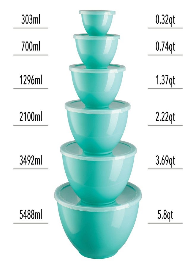 Table Concept Mixing Bowls with Lids Set, Plastic Mixing Bowls with Airtight Lids, Nesting Mixing Bowl Set for Space Saving Storage, Ideal for Cooking, Baking, Food Prep & Food Storage, 12 Piece Set - Image 4
