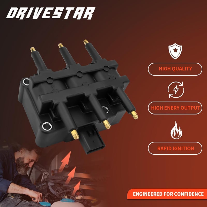 DRIVESTAR Ignition Coil Pack for Dodge Grand Caravan, Jeep Wrangler, Chrysler Town & Country, Pacifica, Voyager - V6 3.8L 3.3L - UF305 C1442 - Image 4