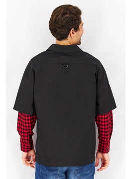 Jack Jones Men Oversized Fit Solid Long Sleeves Casual Shirt, Black  - Image 3