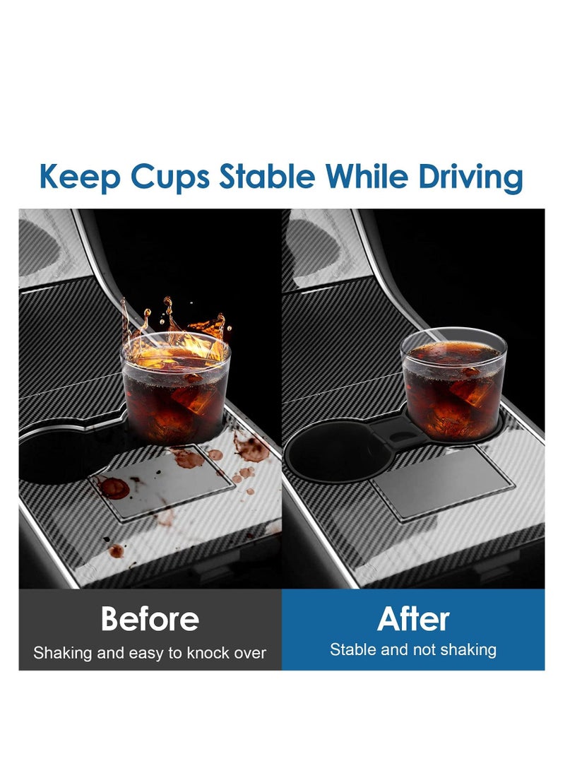 SYOSI Center Console Cup Holder for Tesla Model 3 / Model Y 2021 2022, Silicone Center Console Slot Slip Limit Clip Cup Holder Insert for Car Accessories Bottle Coffee Mug - Image 2