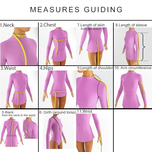 LIUHUO Ice Figure Skating Dress Girls Classic Velvet Open Back Skirt Training Dance Dress Competition Purple - Image 5