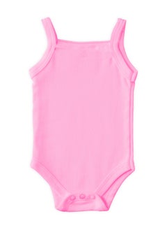 Babies Basic BabiesBasic 100% Super Combed Cotton, Sleeveless Girls Romper/Bodysuit, for New Born to 24months. Set of 3, Pink, Lemon, White  - Image 3