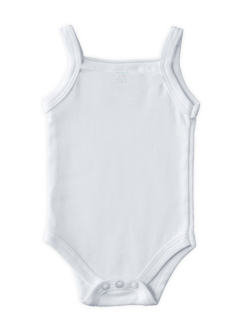 Babies Basic BabiesBasic 100% Super Combed Cotton, Sleeveless Girls Romper/Bodysuit, for New Born to 24months. Set of 3, Pink, Lemon, White  - Image 4
