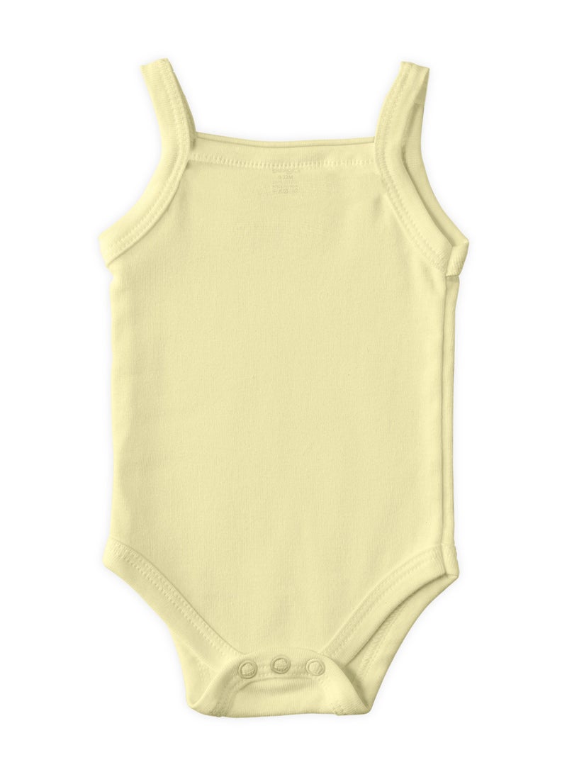 Babies Basic BabiesBasic 100% Super Combed Cotton, Sleeveless Girls Romper/Bodysuit, for New Born to 24months. Set of 3, Pink, Lemon, White  - Image 5