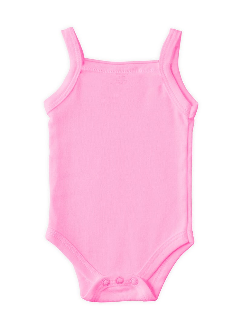Babies Basic BabiesBasic 100% Super Combed Cotton, Sleeveless Girls Romper/Bodysuit, for New Born to 24months. Set of 3, Pink, Lemon, White - Image 5