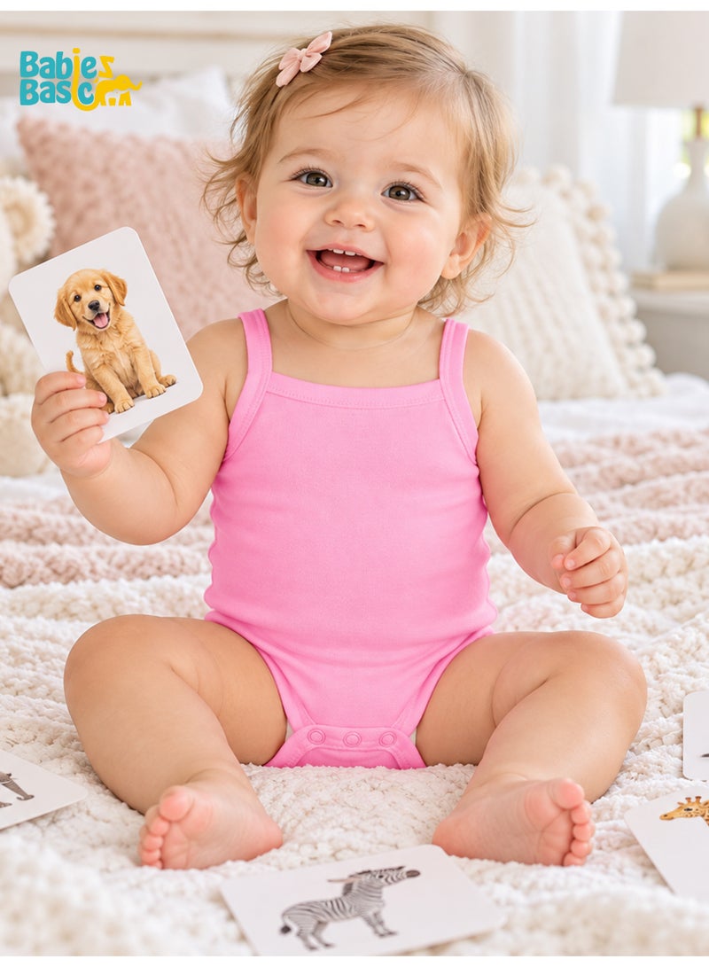 Babies Basic BabiesBasic 100% Super Combed Cotton, Sleeveless Girls Romper/Bodysuit, for New Born to 24months. Set of 3, Pink, Lemon, White - Image 3