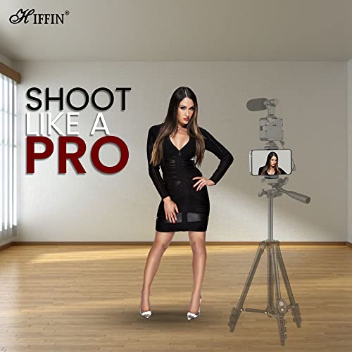HIFFIN HF-S700 Phone Tripod Mount with Cold Shoe Mount for Microphone LED Light with 1/4'' Tripod Screw Compatible with iPhone/Oneplus/Mi/Oppo & Other Smartphones Vlogging Accessories - Image 5
