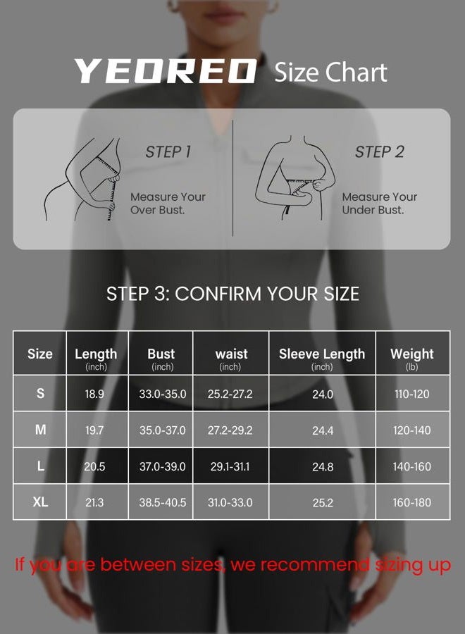 YEOREO CoreFlex Womens Workout Jackets Cropped Zip Up Athletic Jackets Arsene Slim Fit Yoga Running Tops with Thumb Holes, Black, M - Image 5