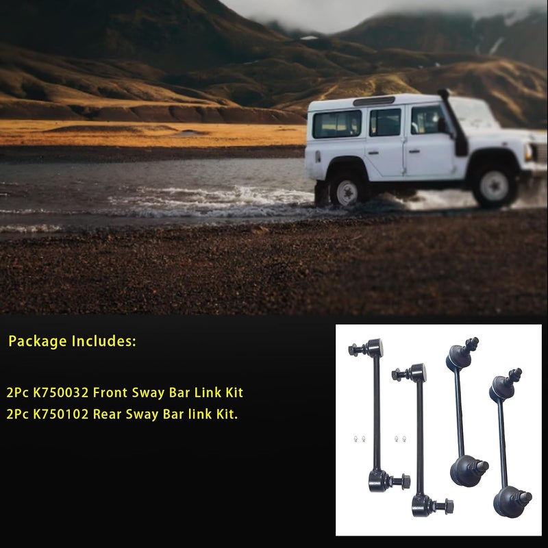 HHCM 4PC Front and Rear Sway Bar Link Kit K750032 K750102 for 2007 2008 2009 2010 Hyundai Elantra, Front Rear Stabilizer Bar End Links, Suspension Stabilizer Bar Link - Image 3