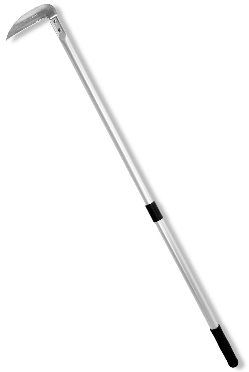GardenHelper Weeding Sickle Long Handle Adjustable (26-1/2" to 42-3/4") Japanese Stainless Steel, Made in Japan, Telescoping Weeding Tool for Garden, Stand Up Weeder Sickle Hand Tool (Straight & Serrated Blade) - Image 1