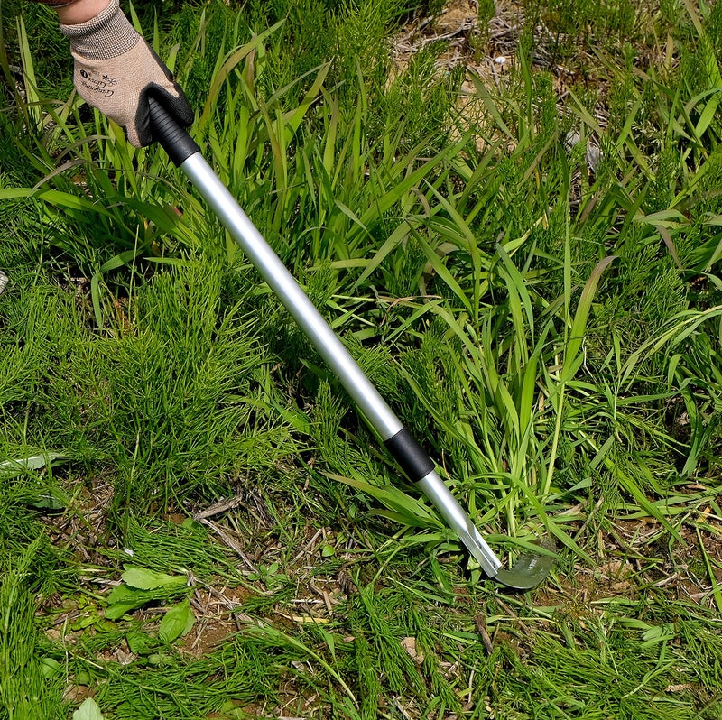 GardenHelper Weeding Sickle Long Handle Adjustable (26-1/2" to 42-3/4") Japanese Stainless Steel, Made in Japan, Telescoping Weeding Tool for Garden, Stand Up Weeder Sickle Hand Tool (Straight & Serrated Blade) - Image 5