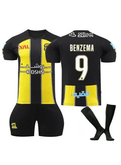 Generic 2023/2024 Saudi Jeddah United Home Football Jersey BENZEMA #9 Football Jersey/Shorts Socks Gift Set Kids Size u0026 Adult Size, Gift for Fan Friends  - Image 1