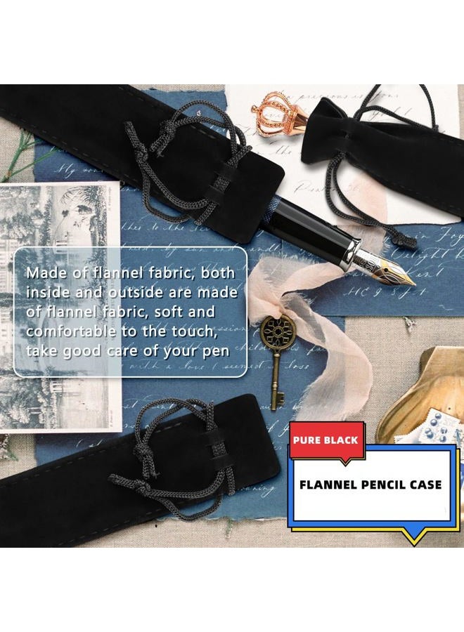 WFPLUS 50 Pieces Velvet Pen Pouch with Drawstring Pencil Sleeve Holders Pen Bag Case Pens Protective for Student Adult Office Business Supplies Gifts (Black) - Image 5