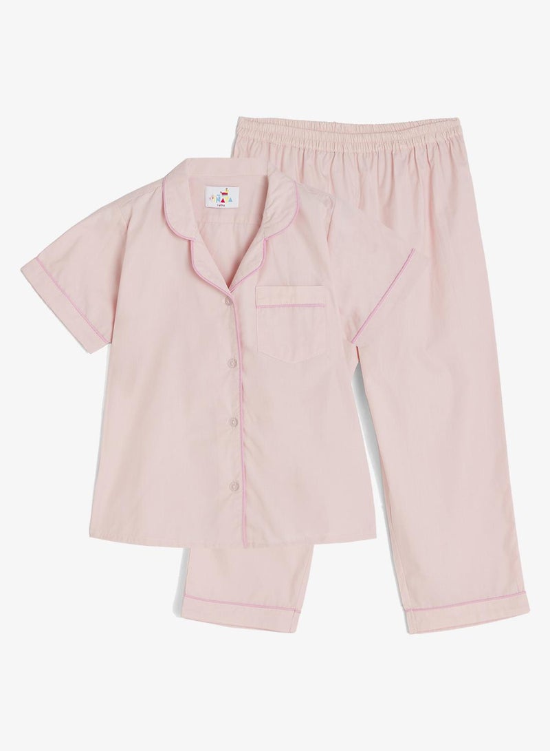 Pinata Pink Button Through Cotton Shirt Pyjamas - Image 2