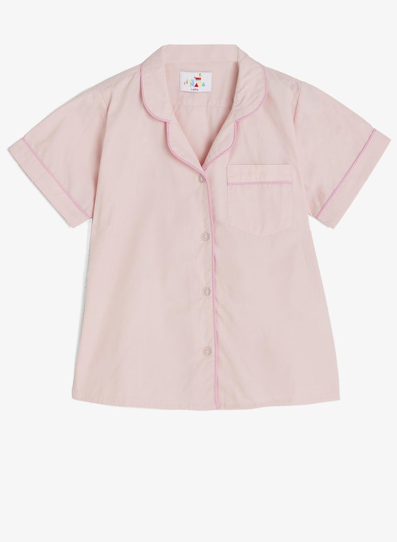 Pinata Pink Button Through Cotton Shirt Pyjamas - Image 3