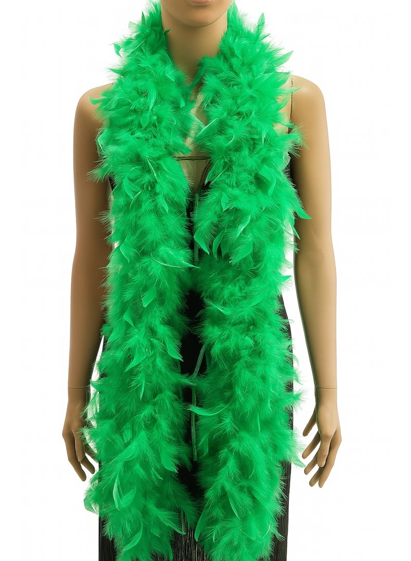 2-Meter Extra Fluffy Feather Boa - Vibrant Colors for Costumes, Parties, Dress-Up, & Crafts | Natural Feather Scarf for Adults & Kids-Green - Image 1