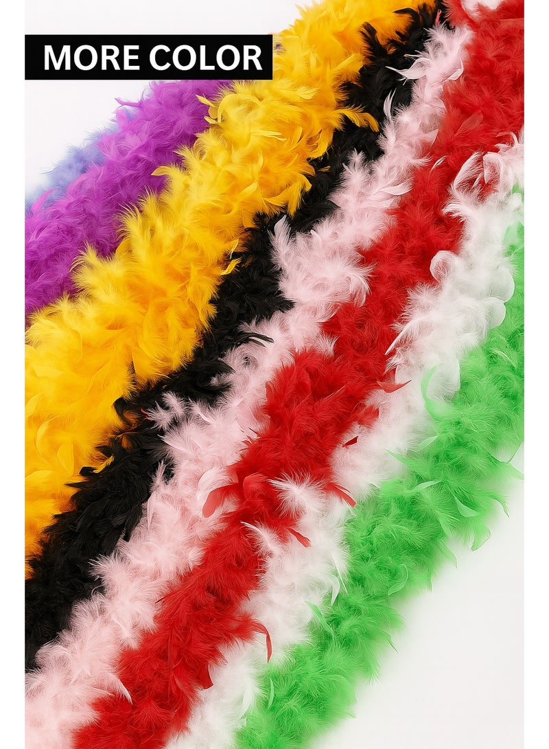 2-Meter Extra Fluffy Feather Boa - Vibrant Colors for Costumes, Parties, Dress-Up, & Crafts | Natural Feather Scarf for Adults & Kids-Green - Image 2