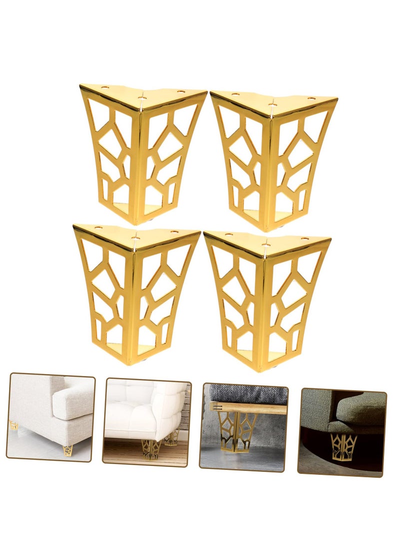 Cobest Iron Sofa Legs, 4pcs Metal Dresser Gold Table Legs Coffe Table Legs Metal Legs Dresser Feet Table Cabinet Cupboard Feet Golden Couch Feet Stool Legs Metal Legs for Furniture 2 in 1 - Image 2