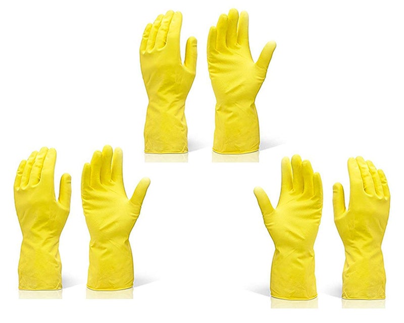 ISC ISC Reusable Rubber Hand Gloves for Cleaning (Colour May Vary) - Pack of 3 - Image 1