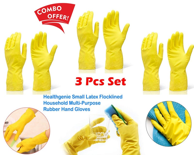 ISC ISC Reusable Rubber Hand Gloves for Cleaning (Colour May Vary) - Pack of 3 - Image 3