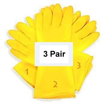ISC ISC Reusable Rubber Hand Gloves for Cleaning (Colour May Vary) - Pack of 3 - Image 2