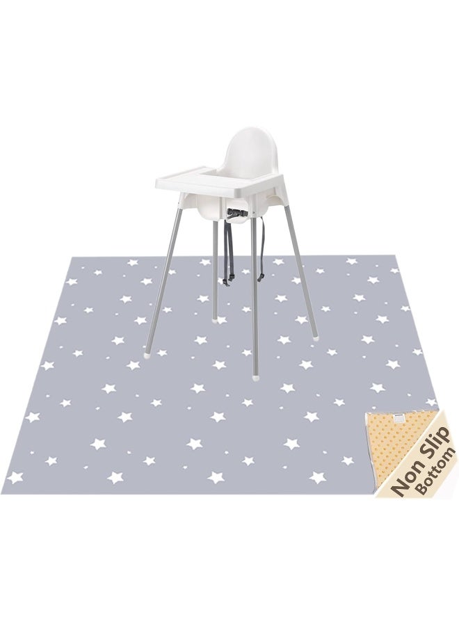 ومومون WOMUMON Splat Mat for Under High Chair/Arts/Crafts, Wo Baby Washable Spill Mat Water-resistant Anti-slip Floor Splash Mat, Portable Play Mat and Table Cloth (Star, 51) - Image 1