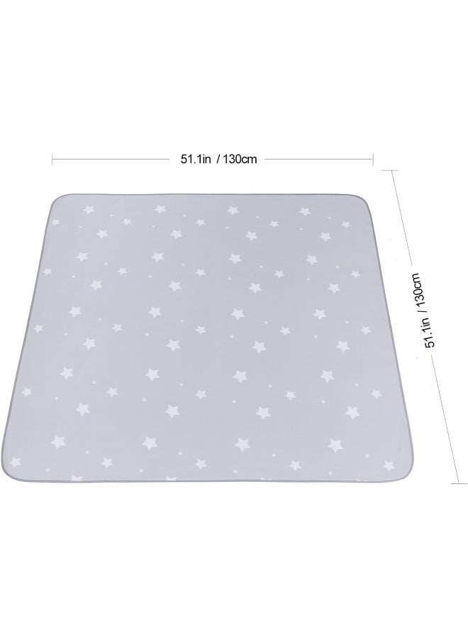 ومومون WOMUMON Splat Mat for Under High Chair/Arts/Crafts, Wo Baby Washable Spill Mat Water-resistant Anti-slip Floor Splash Mat, Portable Play Mat and Table Cloth (Star, 51) - Image 4