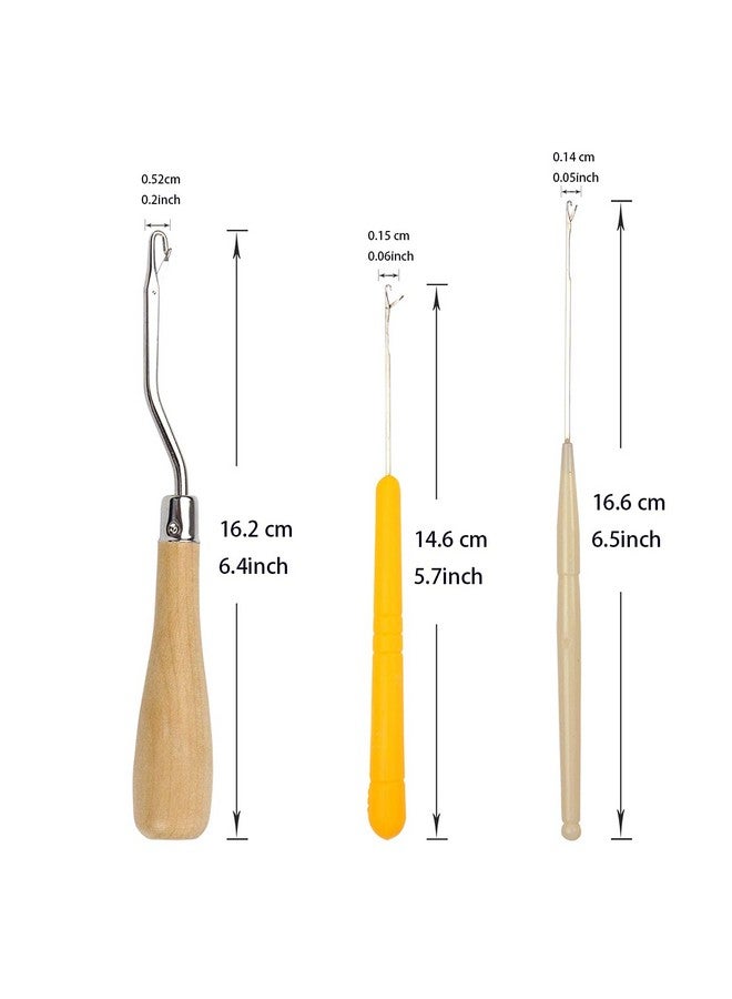 يتبيت مجموعة مكونة من 9 قطع من إبر الكروشيه المنحنية وأداة تثبيت الشعر لضفائر الشعر وصنع السجاد والحرف اليدوية الأخرى - Image 3