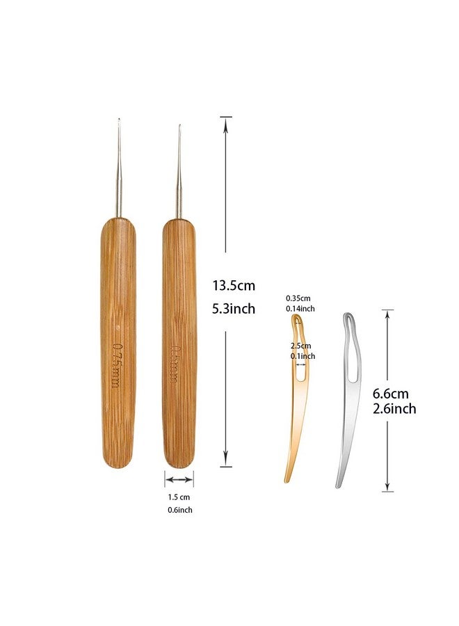 يتبيت مجموعة مكونة من 9 قطع من إبر الكروشيه المنحنية وأداة تثبيت الشعر لضفائر الشعر وصنع السجاد والحرف اليدوية الأخرى - Image 4