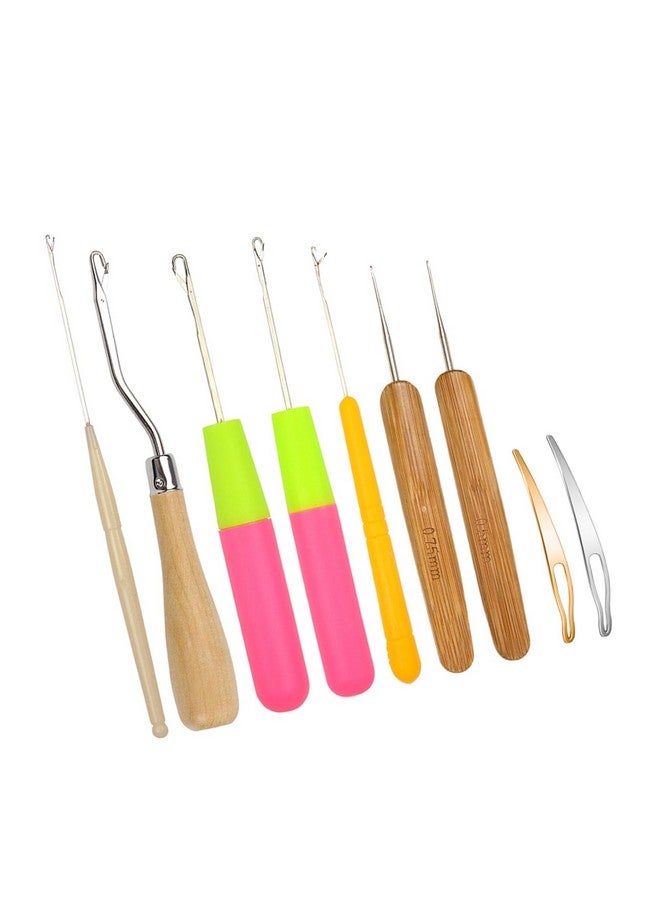 يتبيت مجموعة مكونة من 9 قطع من إبر الكروشيه المنحنية وأداة تثبيت الشعر لضفائر الشعر وصنع السجاد والحرف اليدوية الأخرى - Image 5