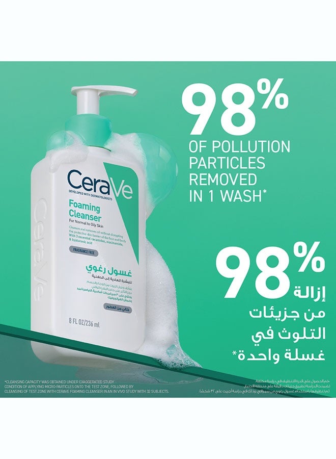 CeraVe Foaming Cleanser for Normal to Oily Skin 473ml + Refill 473ml - Image 4