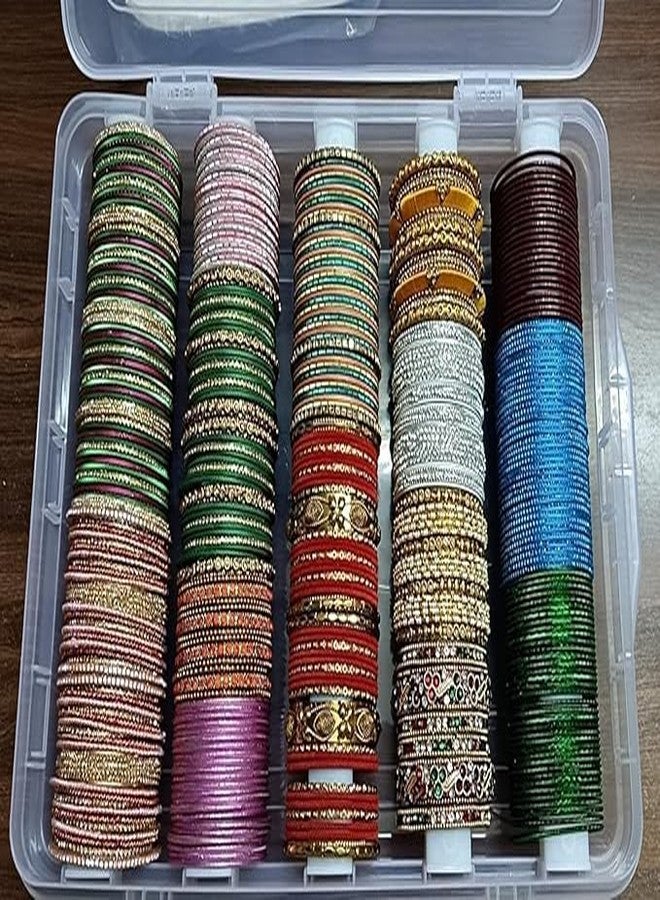 PRIMINI Transparent Stylish Multipurpose 5 rod Bangle Box Chudi Set Organizer Jewelery Storage Display Box for Bangles For Women and Girls, Plastic(Large) - Image 3