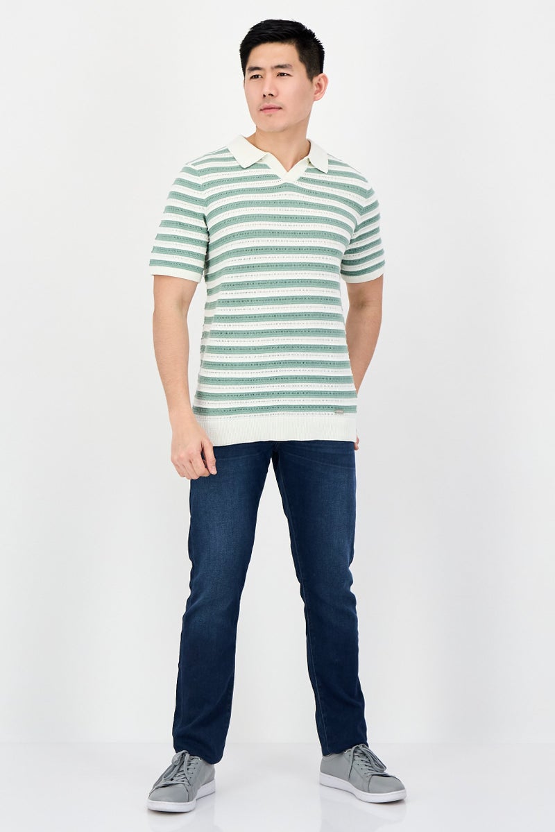 Threadbare Men Regular Fit Short Sleeve Stripe Polo Shirt, Multicolor - Image 4