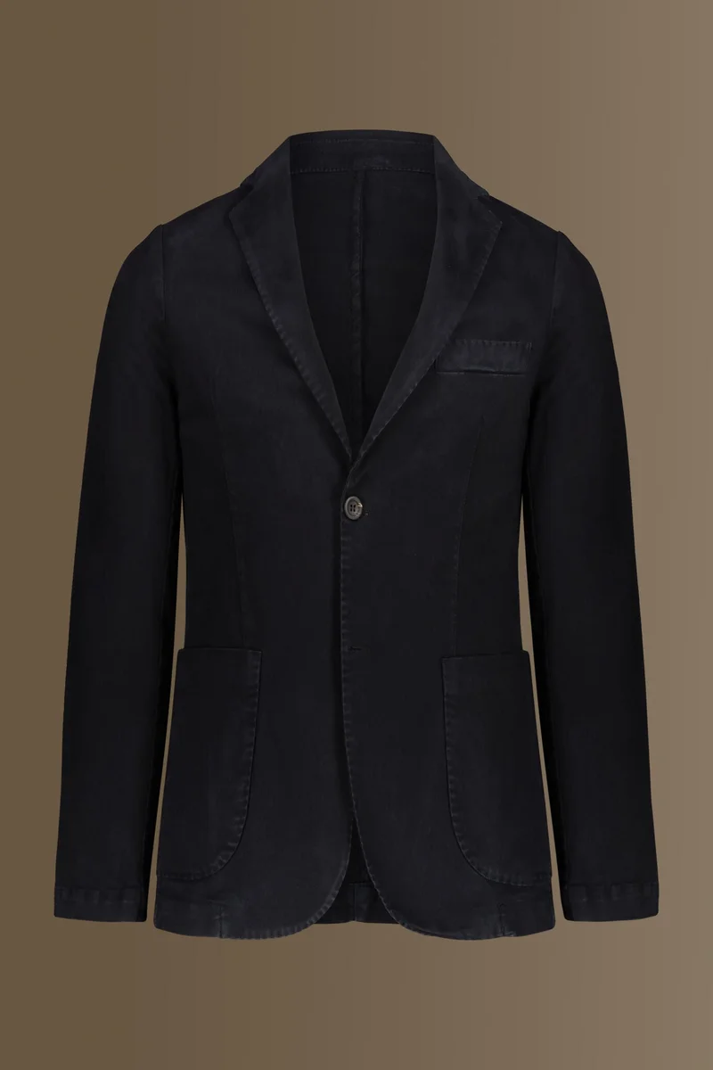 Doppelganger Single breasted jacket garment dyed - Navy Blue