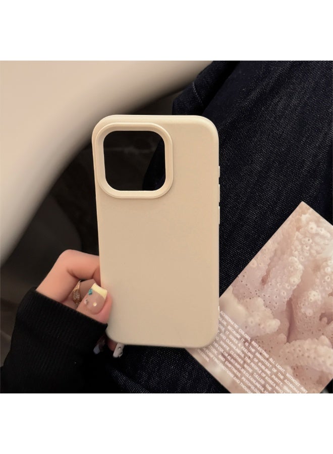 NIBEMINENT Solid Colors And A Minimalist Design Protective TPU Case Cover For iPhone 15, Cheese White