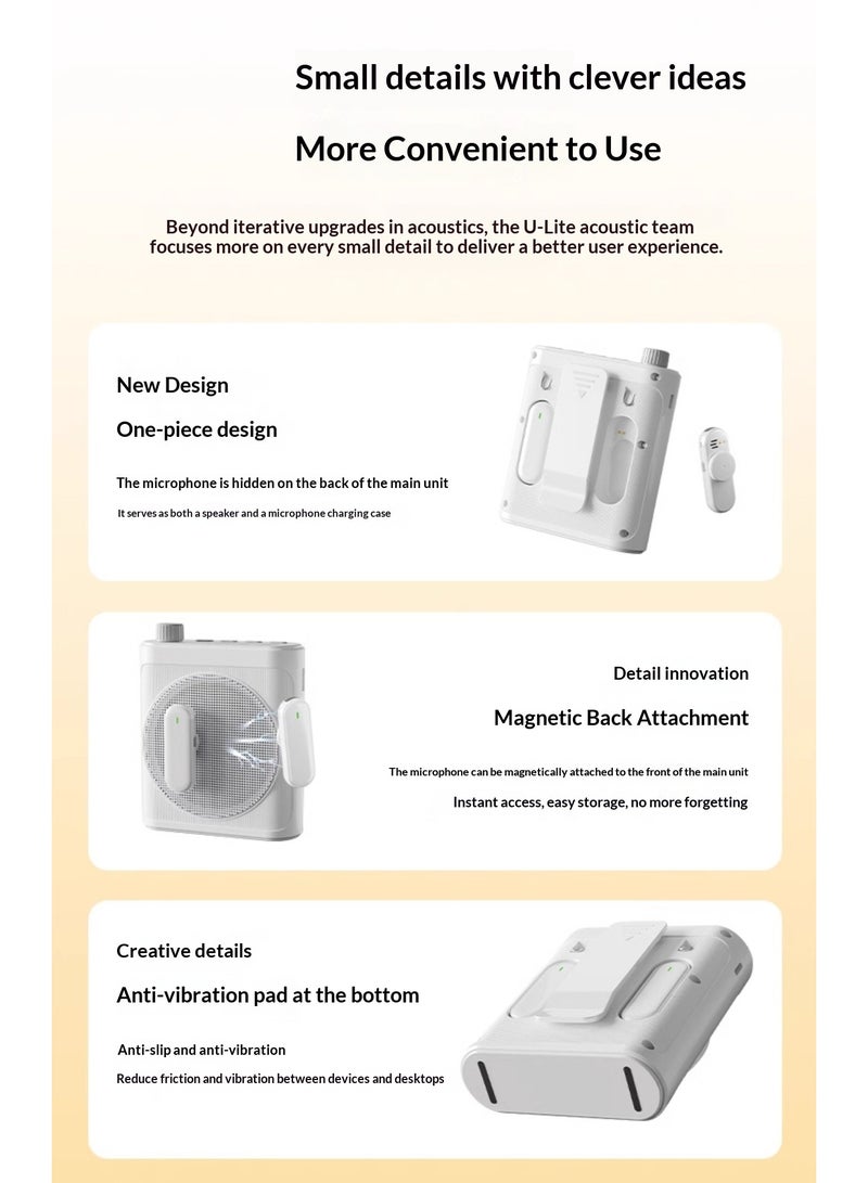 Voice Amplifier with Wireless Microphone & Clips, Portable Rechargeable PA System Speaker with Screen Display and 28-Hour Long Battery Life, Personal Clip-On Microphone for Teachers, Coaches, Tour Guides (Black) - Image 4