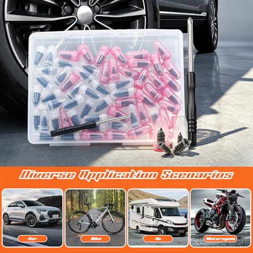 QCCTPUU 60 PCS Tire Repair Rubber Nails Kit, Vacuum Tire Screw Plugs, Fast Self-Service Tire Repair Tool for Car, Truck, Motorcycle, Bike, Tractor Puncture Repair Kit (Screwdriver Included) - Image 4