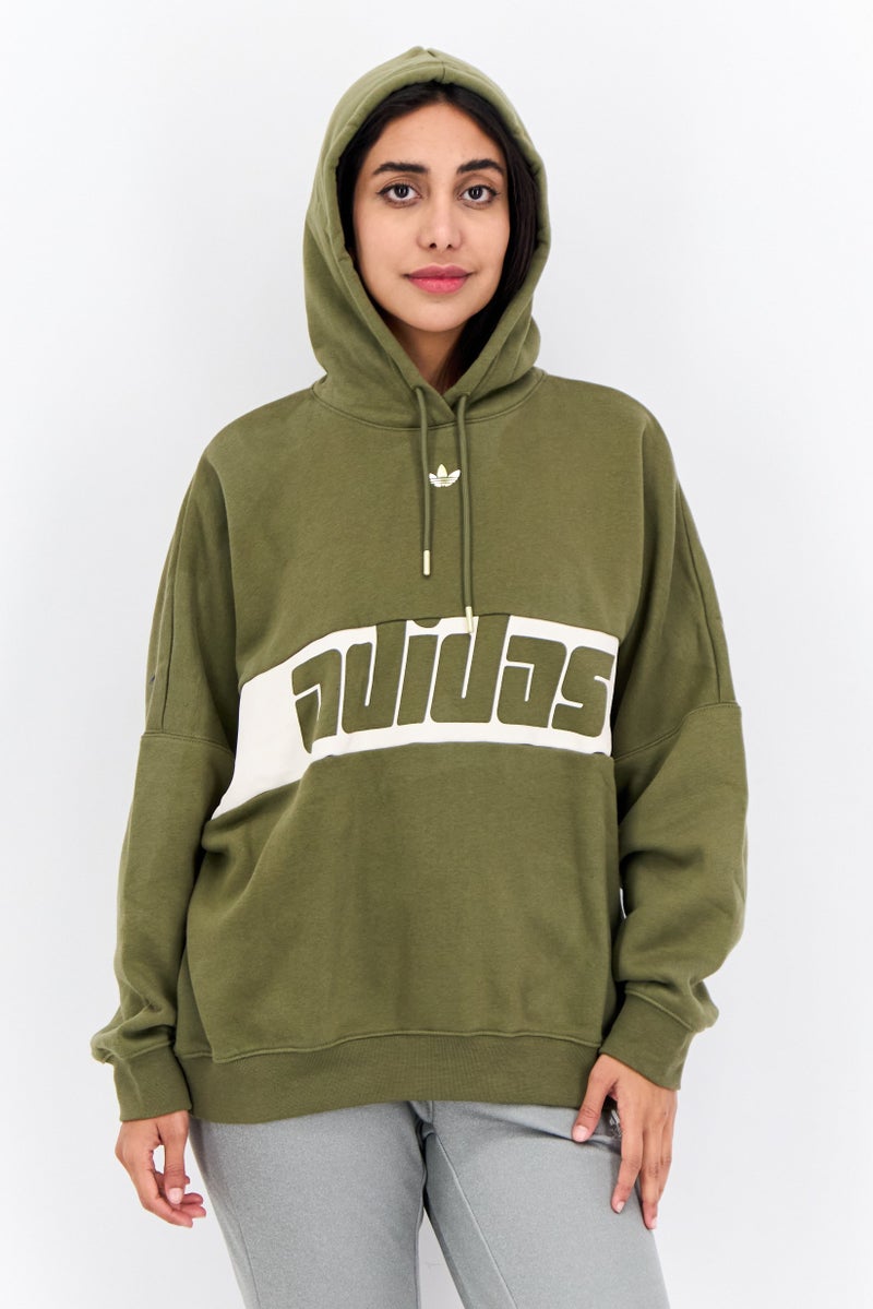 adidas Originals Women Sportswear Fit Long Sleeves Outdoor Hoodie, Olive  - Image 1