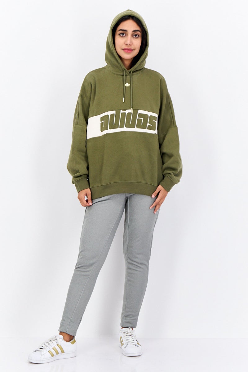 adidas Originals Women Sportswear Fit Long Sleeves Outdoor Hoodie, Olive - Image 4
