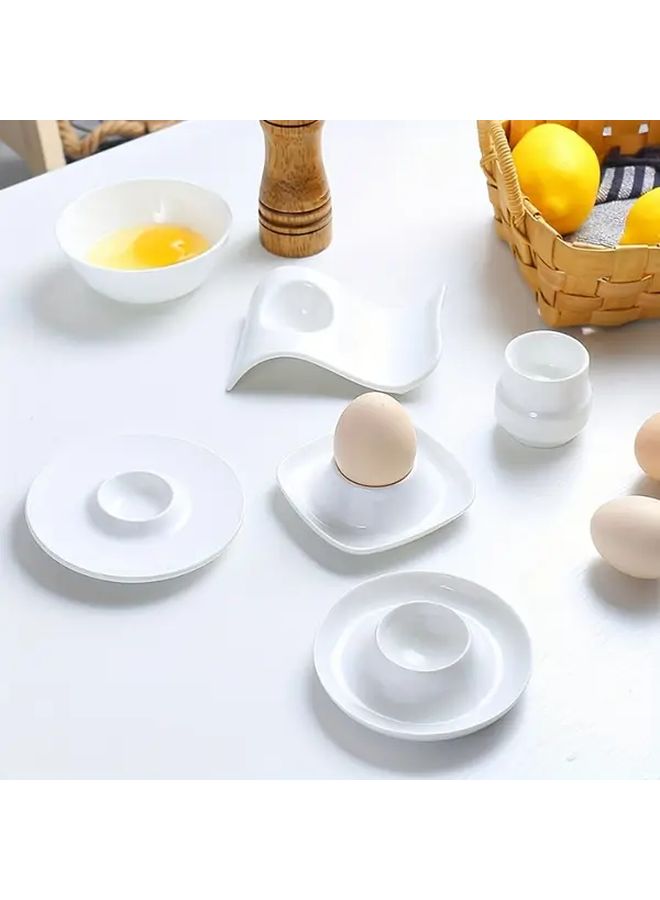 White Egg Cups Set Of 2 Food Safe Plastic Egg Holders Easy Clean For Holiday Breakfast - Image 5