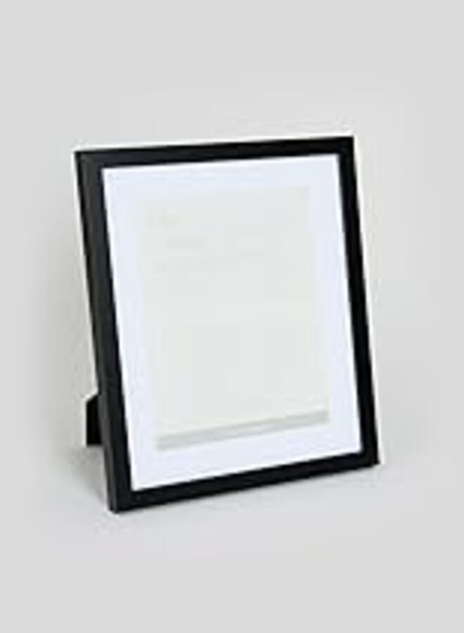 Matalan Box Photo Frame, 8 Inch x 10 Inch Size, White/Black