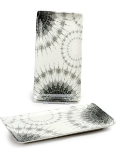 EDESSA Cosmic Porcelain Ceramic Rectangular Serving Plate - 12.5Cm X 27Cm - Elegant And Versatile Platter For Beautiful Presentations  - Image 2