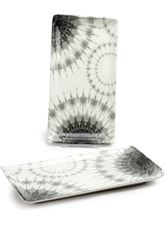 EDESSA Cosmic Porcelain Ceramic Rectangular Serving Plate - 12.5Cm X 27Cm - Elegant And Versatile Platter For Beautiful Presentations  - Image 2